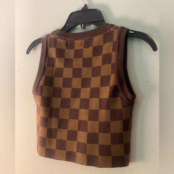 NWT Edikted Checkered Crop Top - Picture 4 of 4